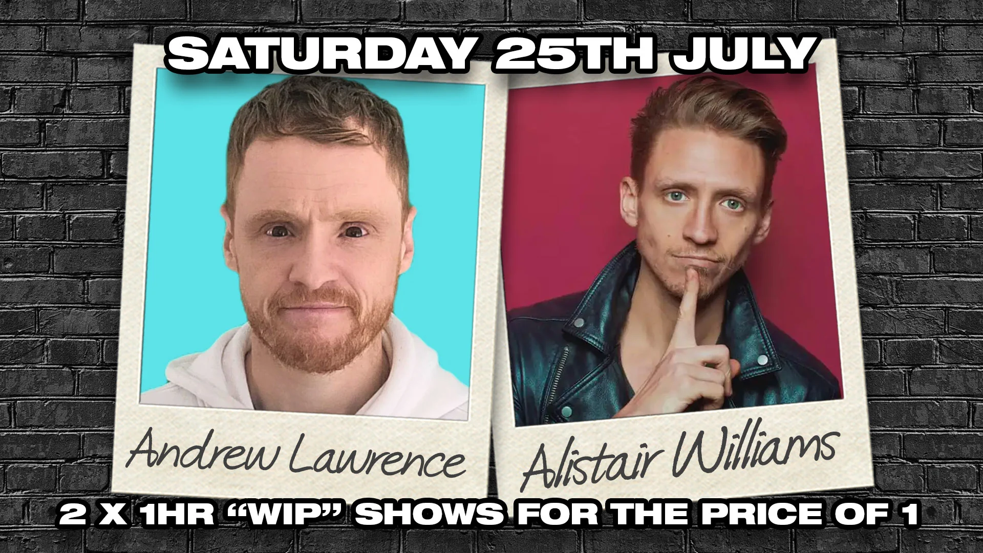 Andrew Lawrence & Alistair Williams Dark Comedy in Southampton - Saturday 25th July 2026