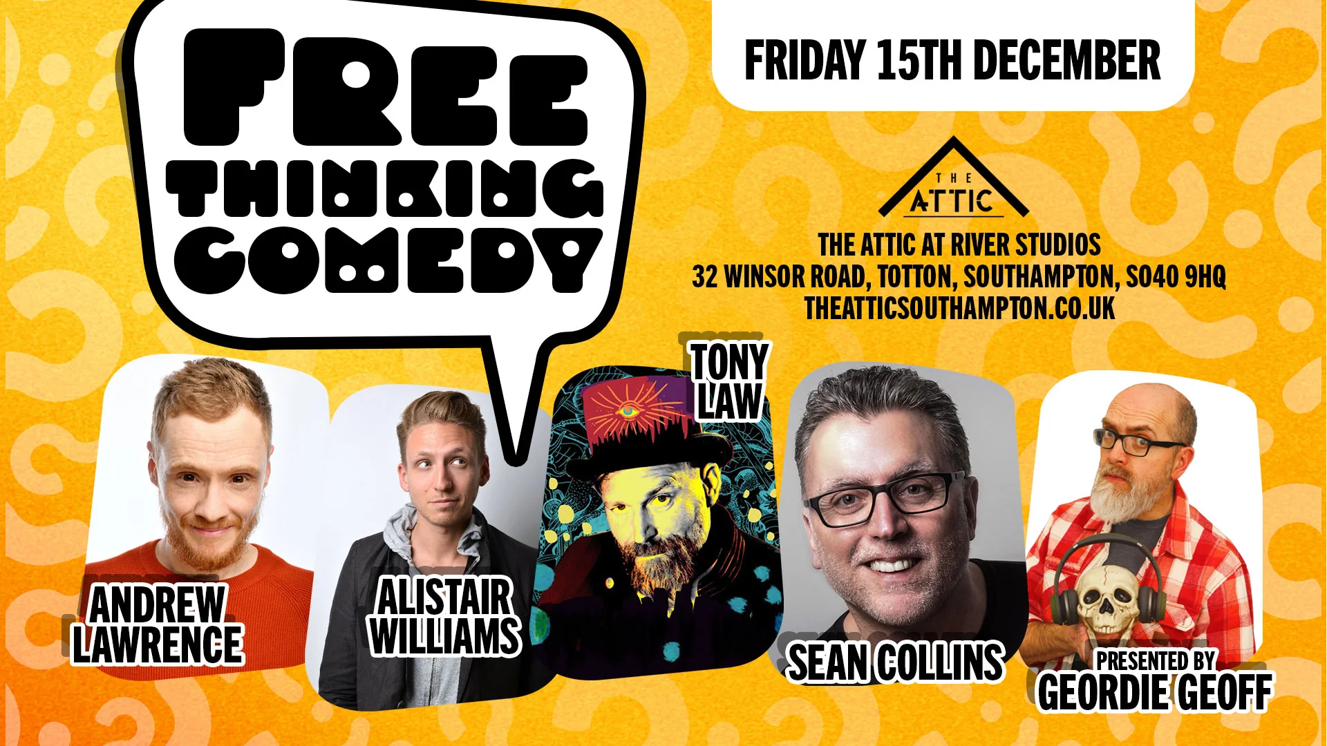 Free Thinking Stand up Comedy Night in Hampshire- Friday 15th December