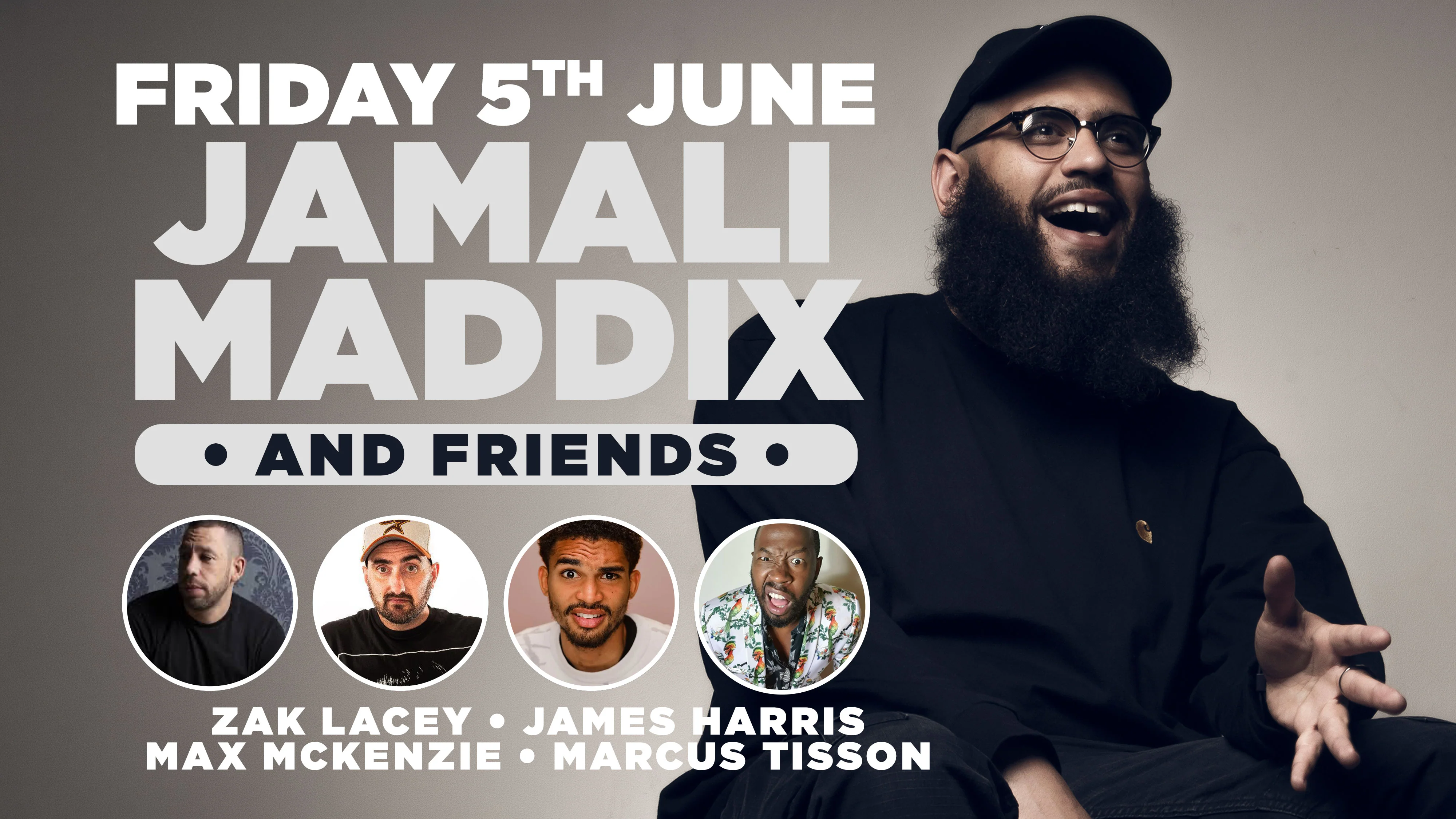Stand up comedy in Southampton with headliner Jamali Maddix - Friday 5th June early evening