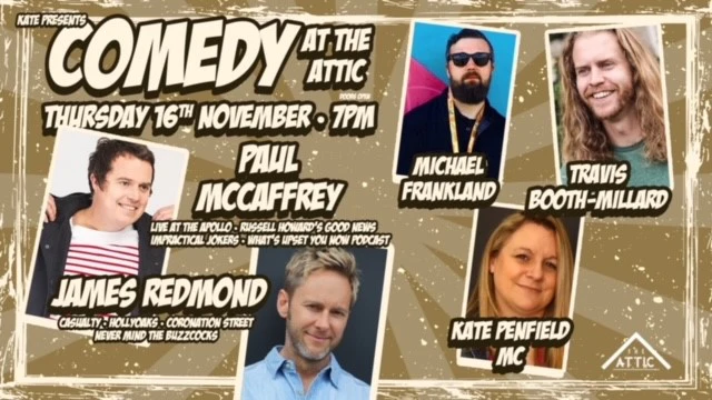 Kate Presents - Stand up Comedy with Paul McCaffrey & friends- Thursday 16th November