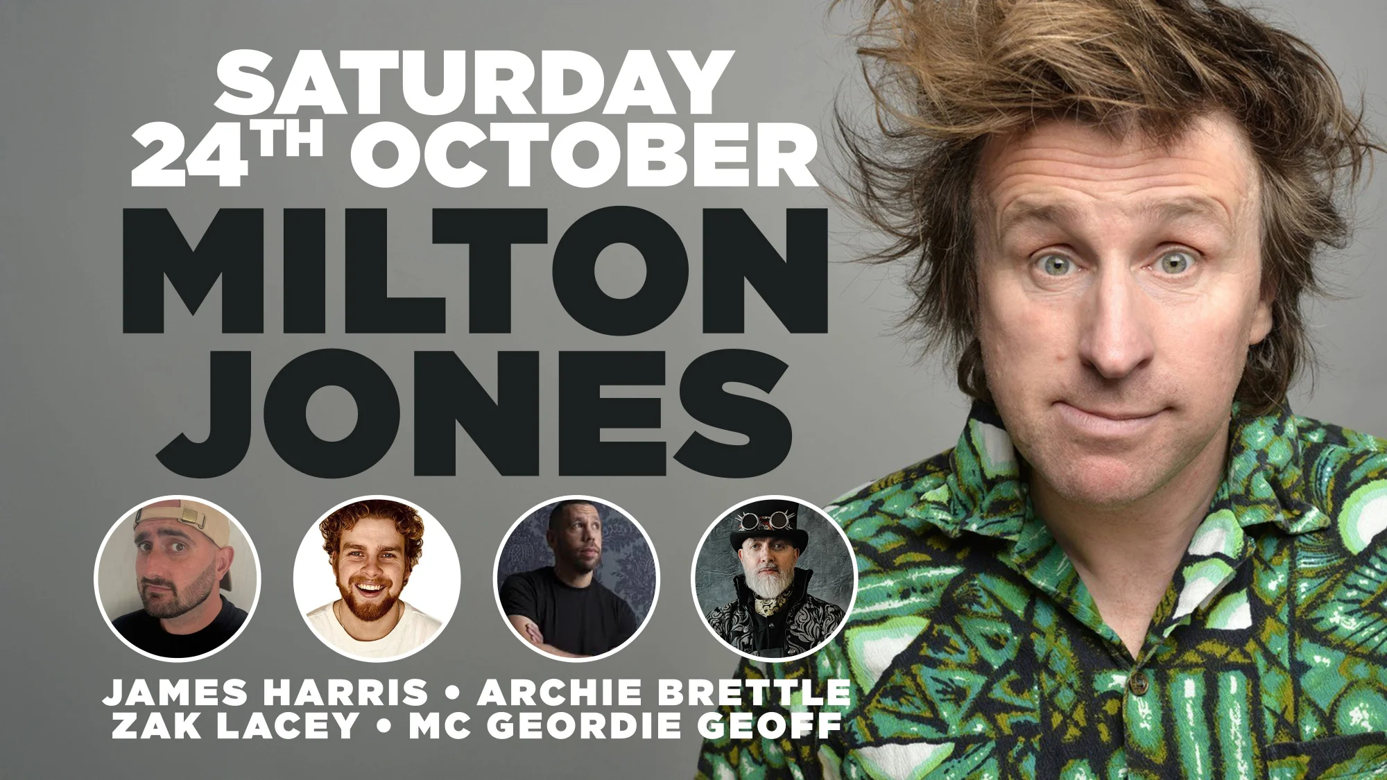 Stand up comedy in Southampton with headliner Milton Jones - Saturday 24th October