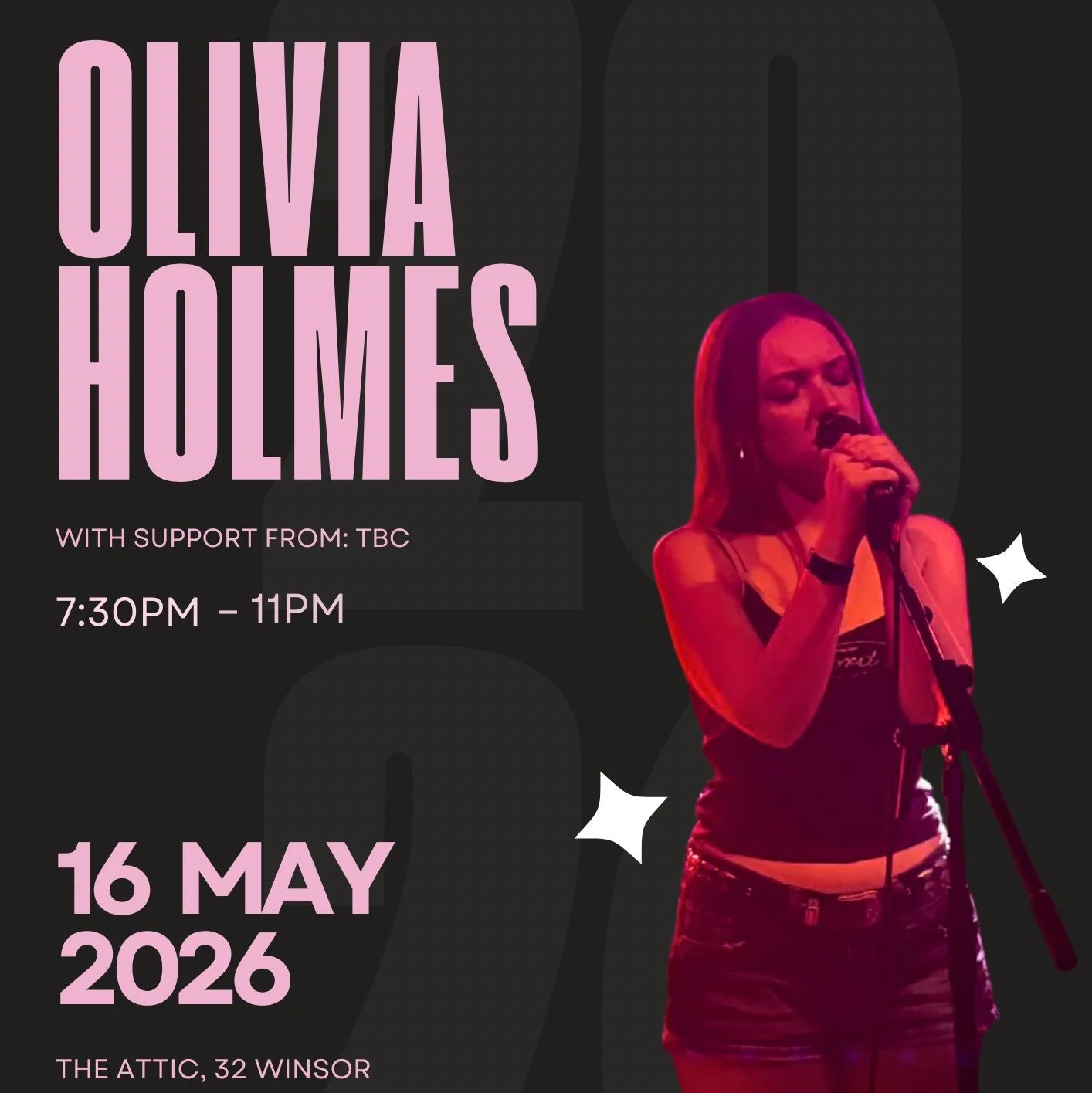Olivia Holmes plus support in Southampton - Saturday 16th May