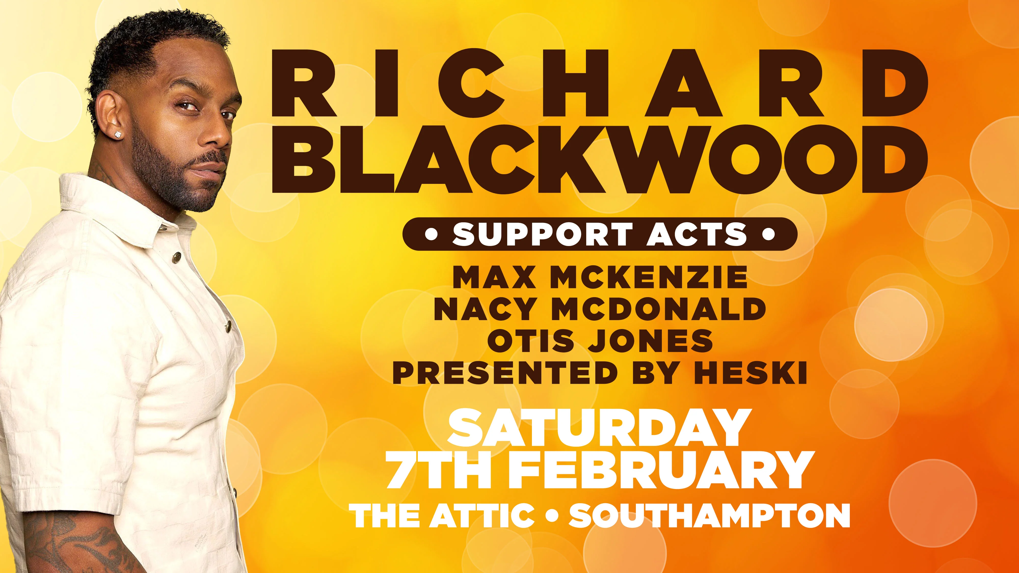 Richard Blackwood plus support for a night of comedy - Saturday 7th February