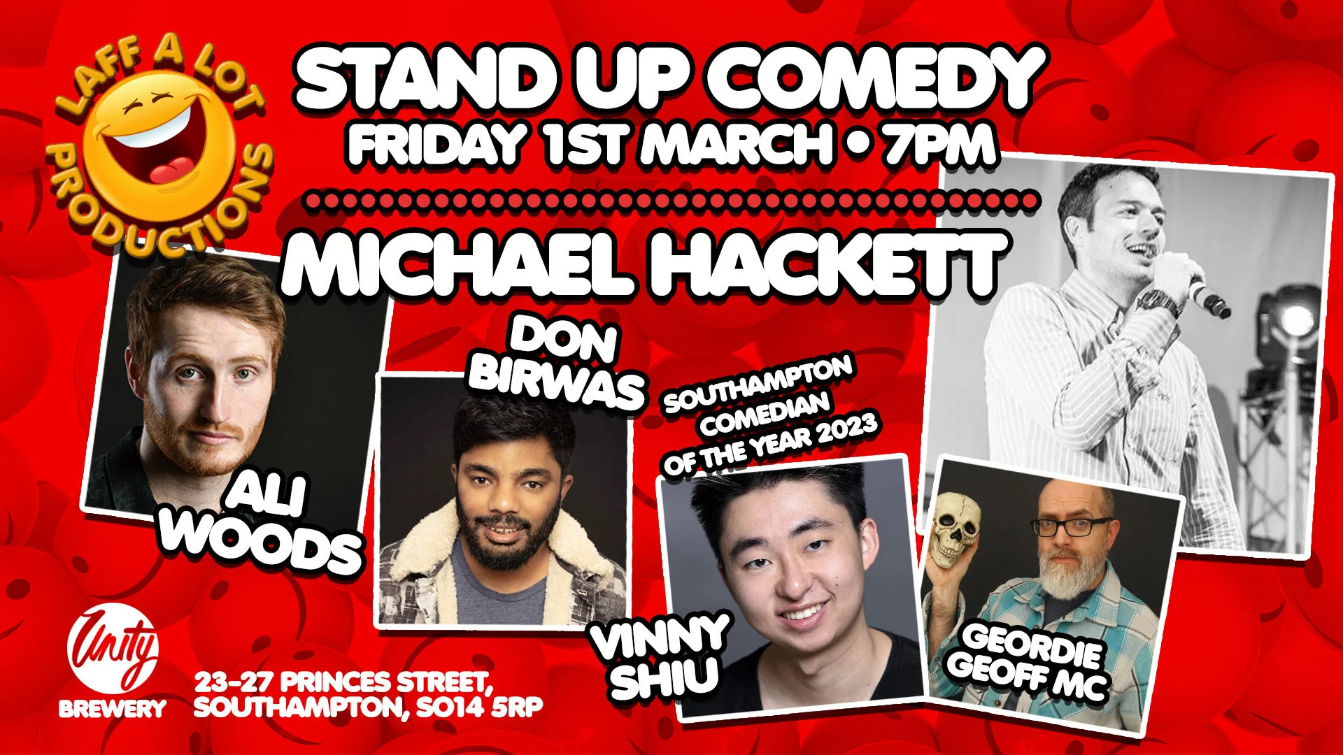Southampton Stand-Up Comedy at Unity Brewery - Friday 1st March